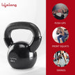 Lifelong Black Vinyl Cast Iron Kettlebells | Solid & Durable | Textured Wide Handle for Better Grip | Non-Slip Grip | Flat Bottom for Stability & Easy Storage | Corrosion-Resistant (10kg) 10 kg Vinyl