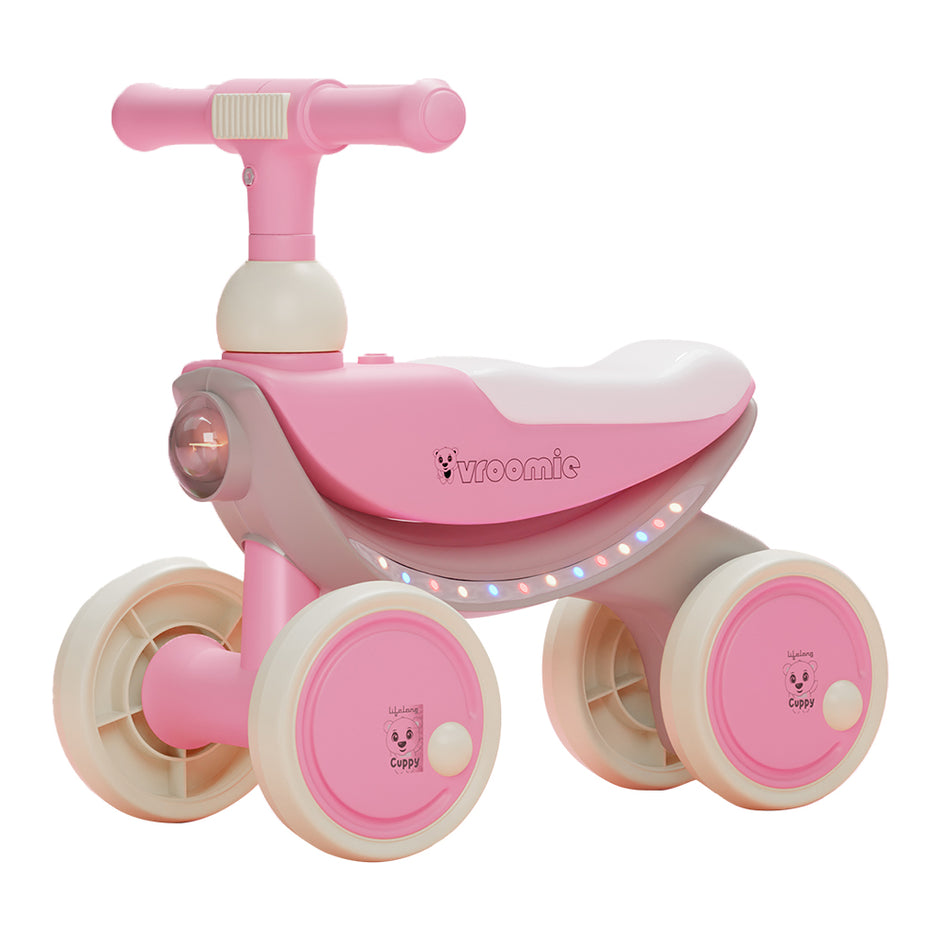 Lifelong Cuppy Vroomie Kids Ride-On Bike – Push Ride-On with Music & Lights, Safe Toddler Bike for Boys & Girls 1+ Years, Indoor & Outdoor Use