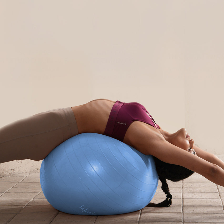 Lifelong 75cm Anti-Burst Gym Ball with Foot Pump – Yoga, Workout, Balance & Pregnancy Ball (Blue)