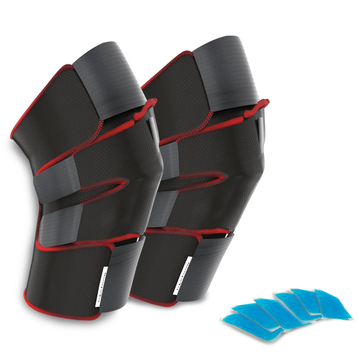 Open-Back Neoprene Knee Brace Pair with Gel Packs