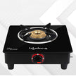 Open Single Burner Glass Gas Stove (Black, 27 x 29 x 9 cm), Manual Ignition, Black