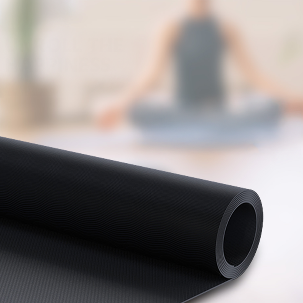 Lifelong Yoga mat for Women & Men EVA Material 8mm Black Anti Slip for Gym Workout