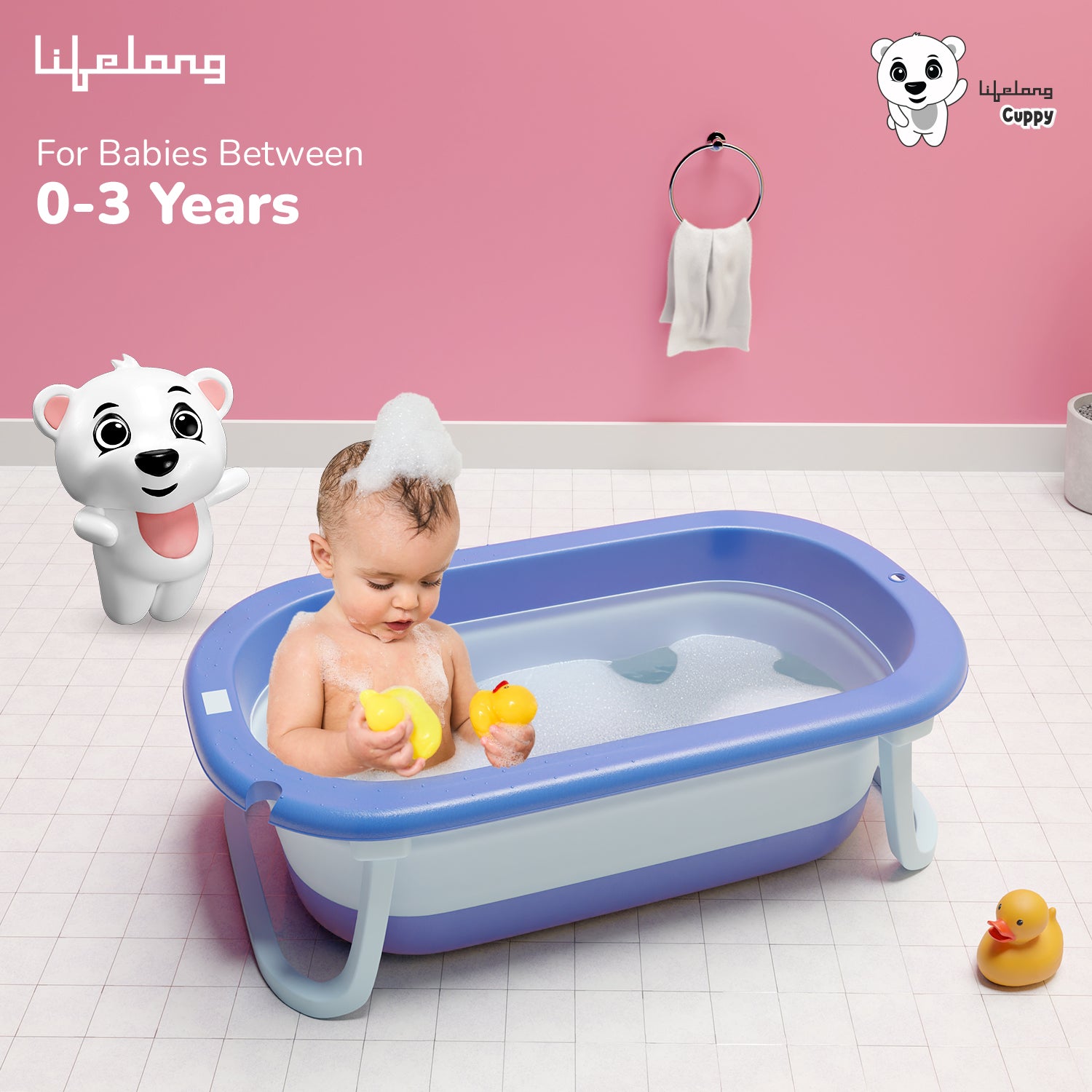 Lifelong Foldable bath tub - Blue