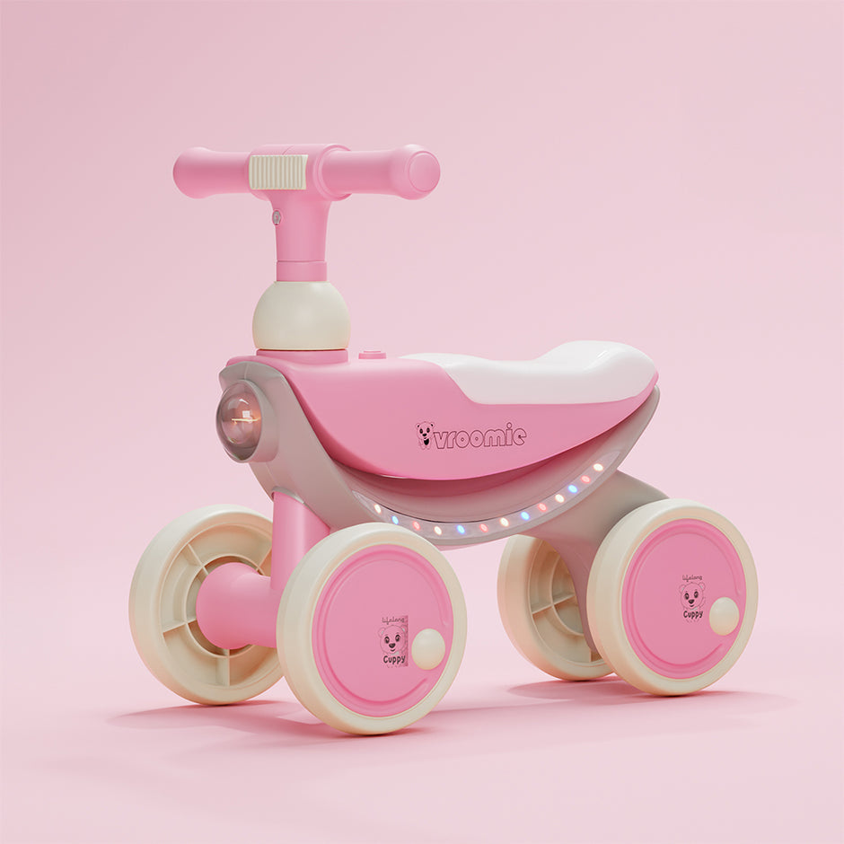 Lifelong Cuppy Vroomie Kids Ride-On Bike – Push Ride-On with Music & Lights, Safe Toddler Bike for Boys & Girls 1+ Years, Indoor & Outdoor Use