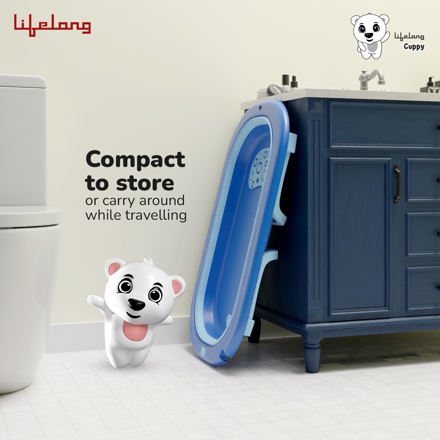 Lifelong Foldable bath tub - Blue