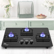 Lifelong 3 Burner Hob Gas Stove – Toughened Glass Top with Auto Ignition for Modern Kitchen (LLHT923)