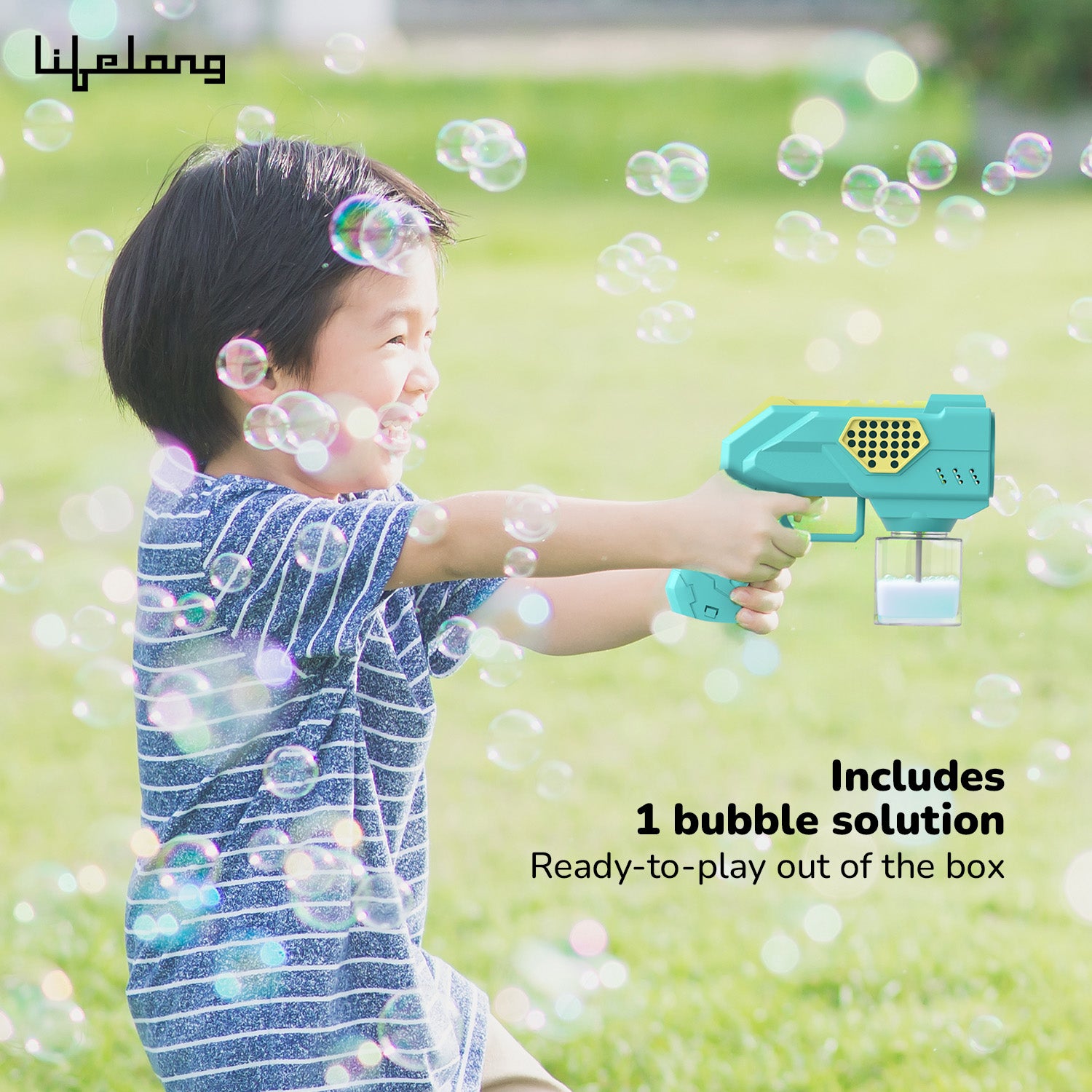 Lifelong Cuppy Automatic Bubble Gun Toy for Kids | Electric Bubble Machine with 1 Bubble Solution