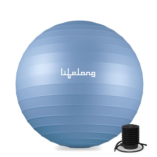 Lifelong 75cm Anti-Burst Gym Ball with Foot Pump – Yoga, Workout, Balance & Pregnancy Ball (Blue)