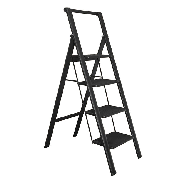 Lifelong 4 Step Steel Ladder with Handle, Foldable Portable Stool for Home, Kitchen & Office Use