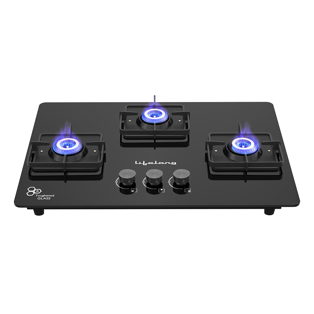 3 Burner Hob Top Gas Stove with Auto Ignition