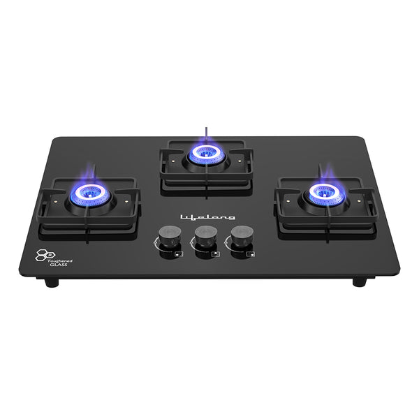 3 Burner Hob Top Gas Stove with Auto Ignition