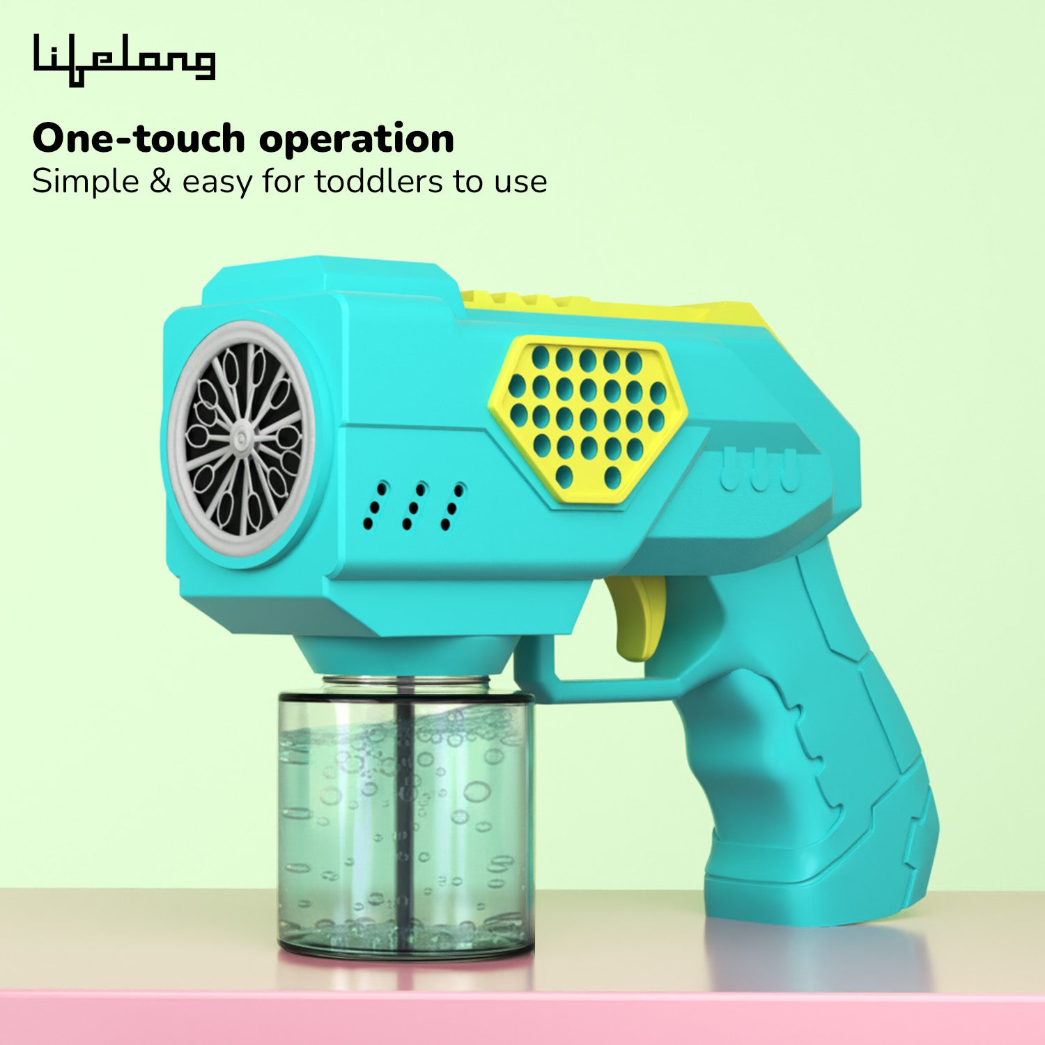 Lifelong Cuppy Automatic Bubble Gun Toy for Kids | Electric Bubble Machine with 1 Bubble Solution