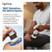 Lifelong Flathead Cordless Massager | Rechargeable Body Massager for Pain Relief | 4 Heads for Targeted Therapy | 6 Speed Levels | Full Body Electric Percussion Massager for Adults & Children