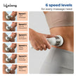 Lifelong Flathead Cordless Massager | Rechargeable Body Massager for Pain Relief | 4 Heads for Targeted Therapy | 6 Speed Levels | Full Body Electric Percussion Massager for Adults & Children
