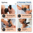 Lifelong Flathead Massager | Body Massager for Pain Relief | 4 Specialized Heads for Targeted Therapy | 4 Speed Levels | Full Body Electric Percussion Massager for Adults & Children