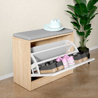 Wooden Shoe Cabinet with Bench