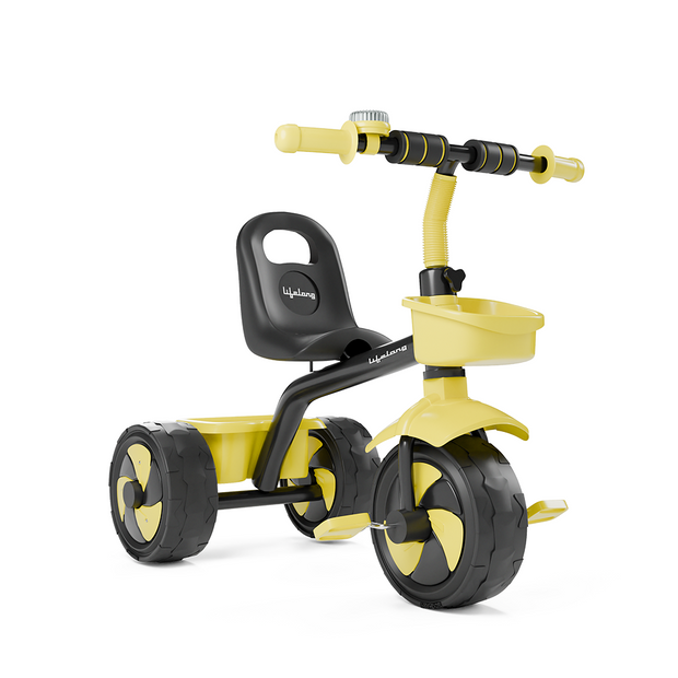 Lifelong Kids Tricycle with Eva wheels, bell and Storage Basket / baby Trike/ Age Group 2 Year to 5years/ Black & Yellow