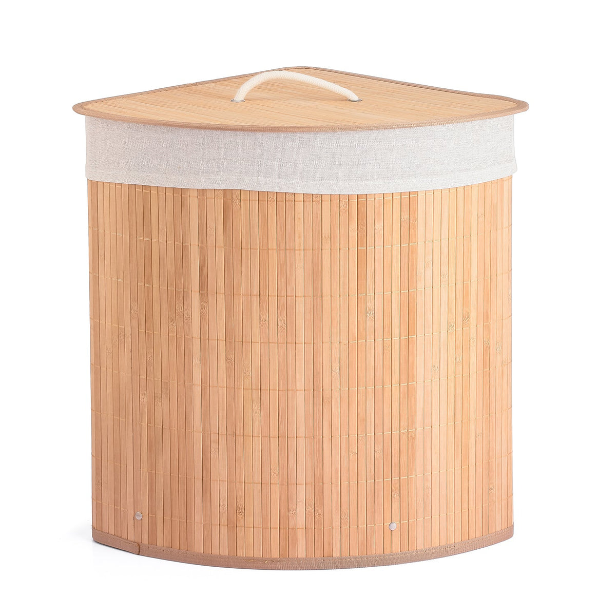 40L Foldable Bamboo Laundry Basket with Lid