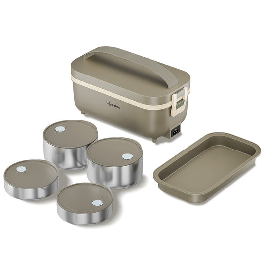 Lifelong Electric Lunch Box | Food Warmer | Set of 4 (2pcs 300ml + 2pcs 175ml) Retains Nutrients & Keeps Food Fres