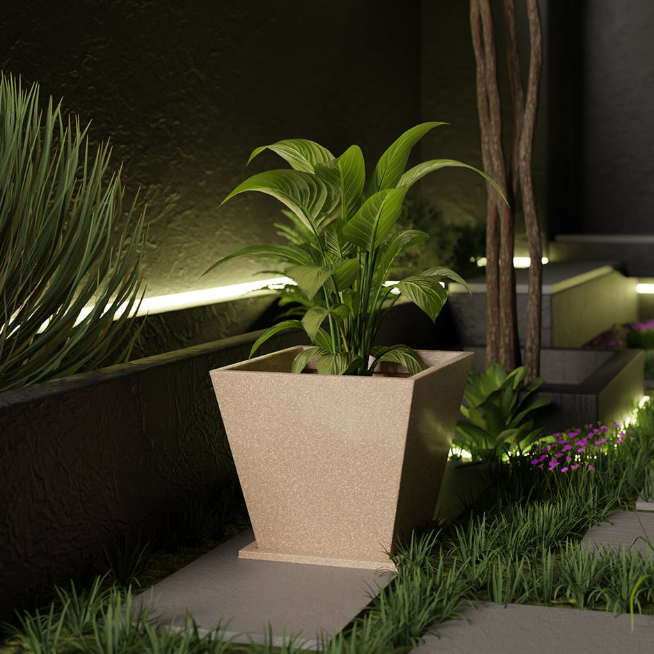 Lifelong Home Decor Planters with Tray - Living Room & Balcony |17 Inch Flower Pot