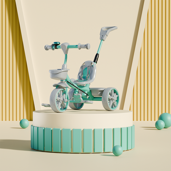 4-in-1 Kids Tricycle with Parental Control Handle