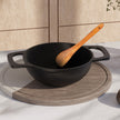 Lifelong Cast Iron Kadhai 20cm with Wooden Spatula