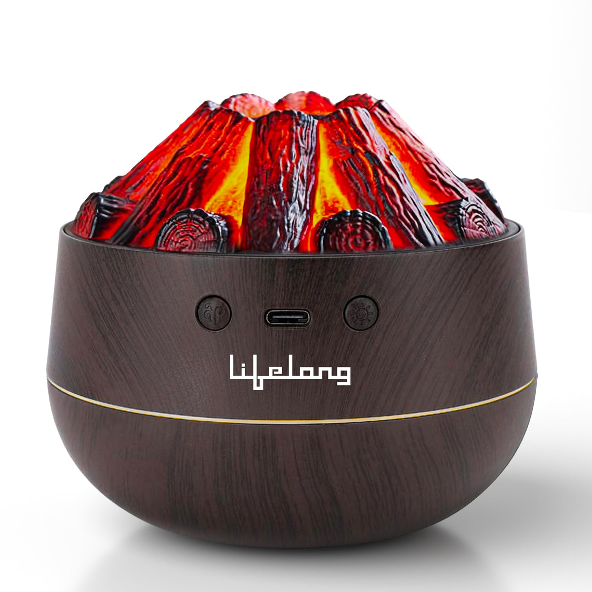 Lifelong Bonfire Home Humidifier & Essential Oil Diffuser | 300ml Tank Capacity |Ultrasonic Aromatherapy for Home, Office & Bedroom with Soothing Light for Relaxation| Essential Oil Fragrance Diffuser