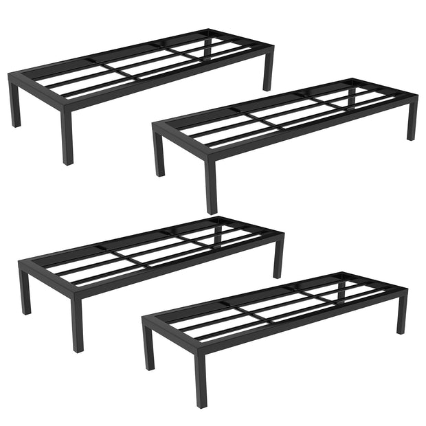 Lifelong 24" Plant Stand Set of 4 - 65Kg Capacity, Rust-Free, Indoor/Outdoor Use (Black)