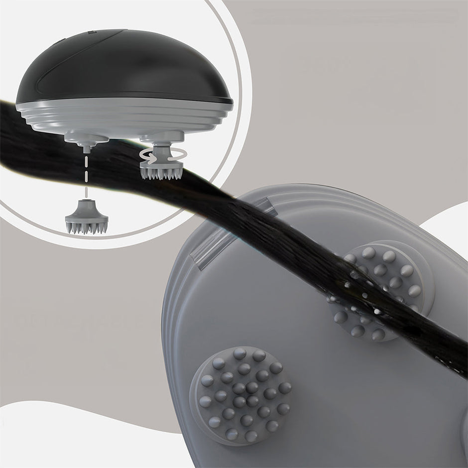 Rechargeable Electric Head & Scalp Kneading Massager, 4 Speed Modes, Handheld Portable Head Massager for Hair Growth, Deep Clean and Stress Relieving