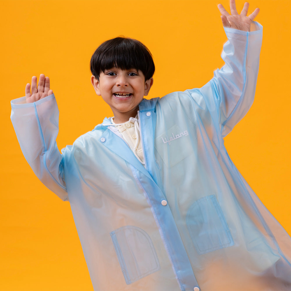Lifelong Campaign Kids Plain Hooded Raincoat with School Bag & Side Pocket