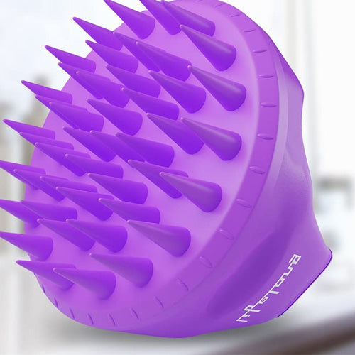 Lifelong Silicon Scalp Massager with Face Scrubber (Purple)