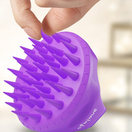 Lifelong Silicon Scalp Massager with Face Scrubber (Purple)