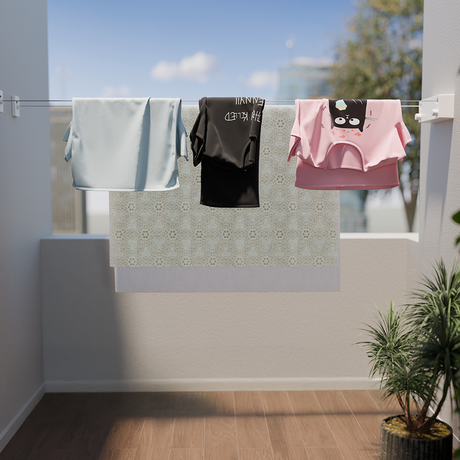 Lifelong DoubleLine Retractable Clothesline, Wall Mounted ABS case+Aluminum Dryer with Adjustable Stainless SteelÂ Rope