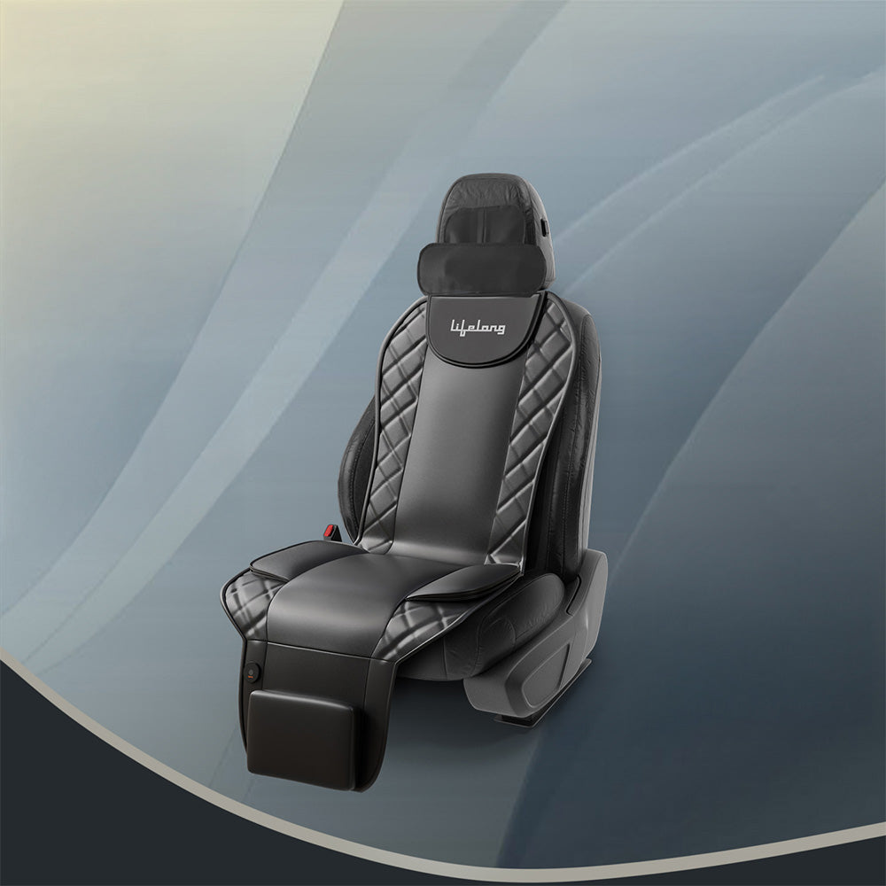 Car Seat Back Massager – Kneading & Vibration for Neck, Shoulder & Lumbar Pain (LLM441, Black)