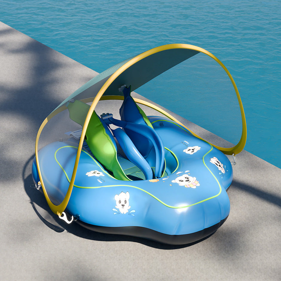 Lifelong Baby Swimming Float with Canopy & Safety Harness - Inflatable Pool Float for 6-24 Months
