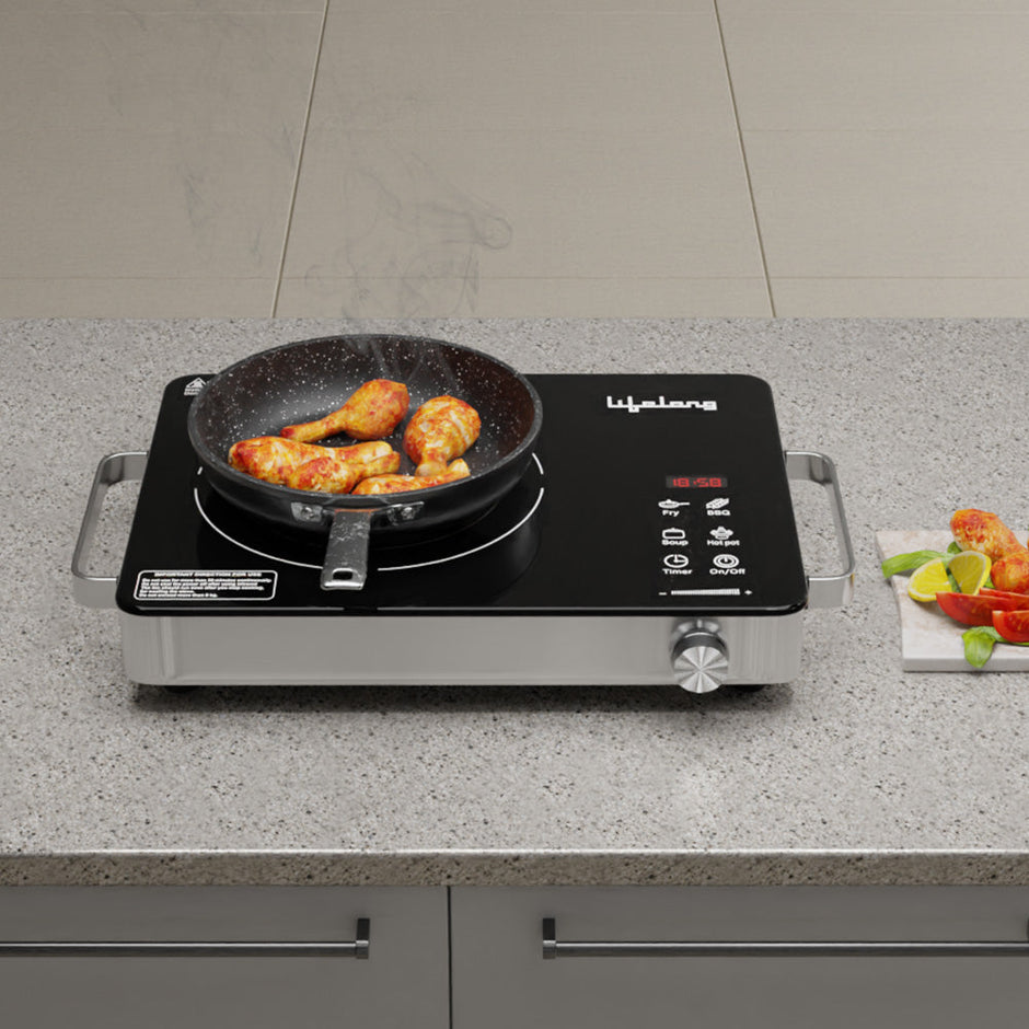 Lifelong 2200W Infrared Induction Stove with 4 Cooking Modes & Glass Plate