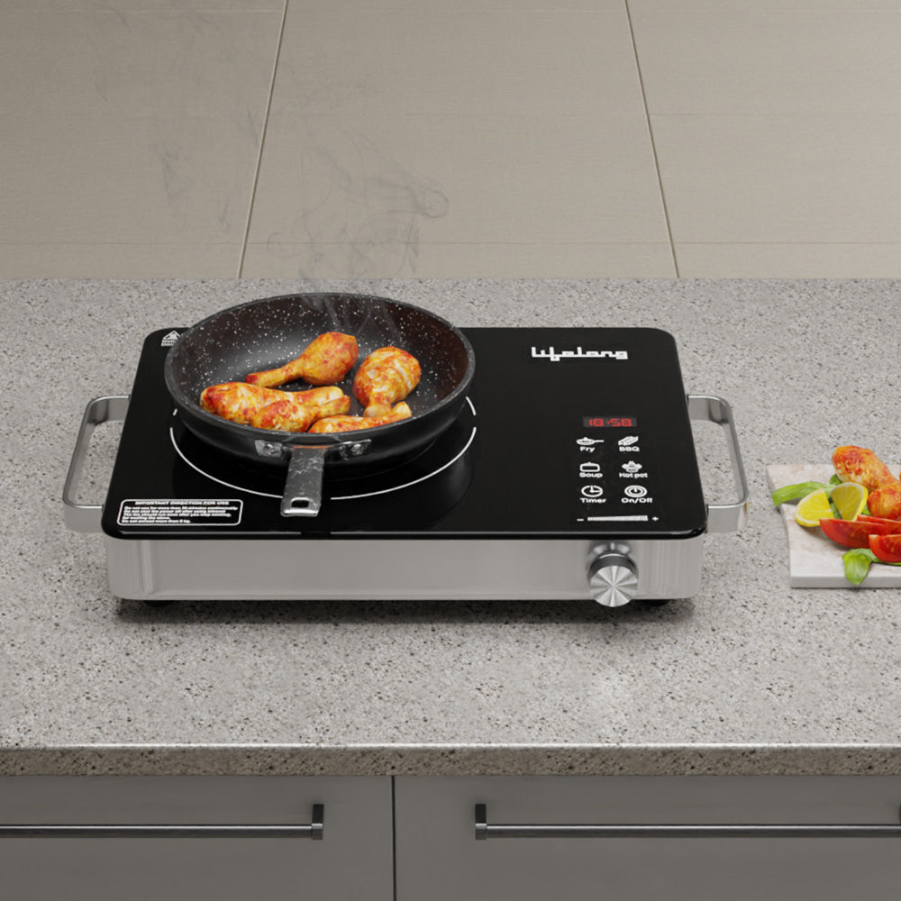 Lifelong 2200W Infrared Induction Stove with 4 Cooking Modes & Glass Plate
