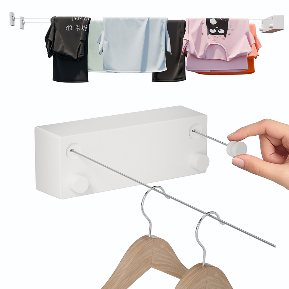 Lifelong DoubleLine Retractable Clothesline, Wall Mounted ABS case+Aluminum Dryer with Adjustable Stainless SteelÂ Rope