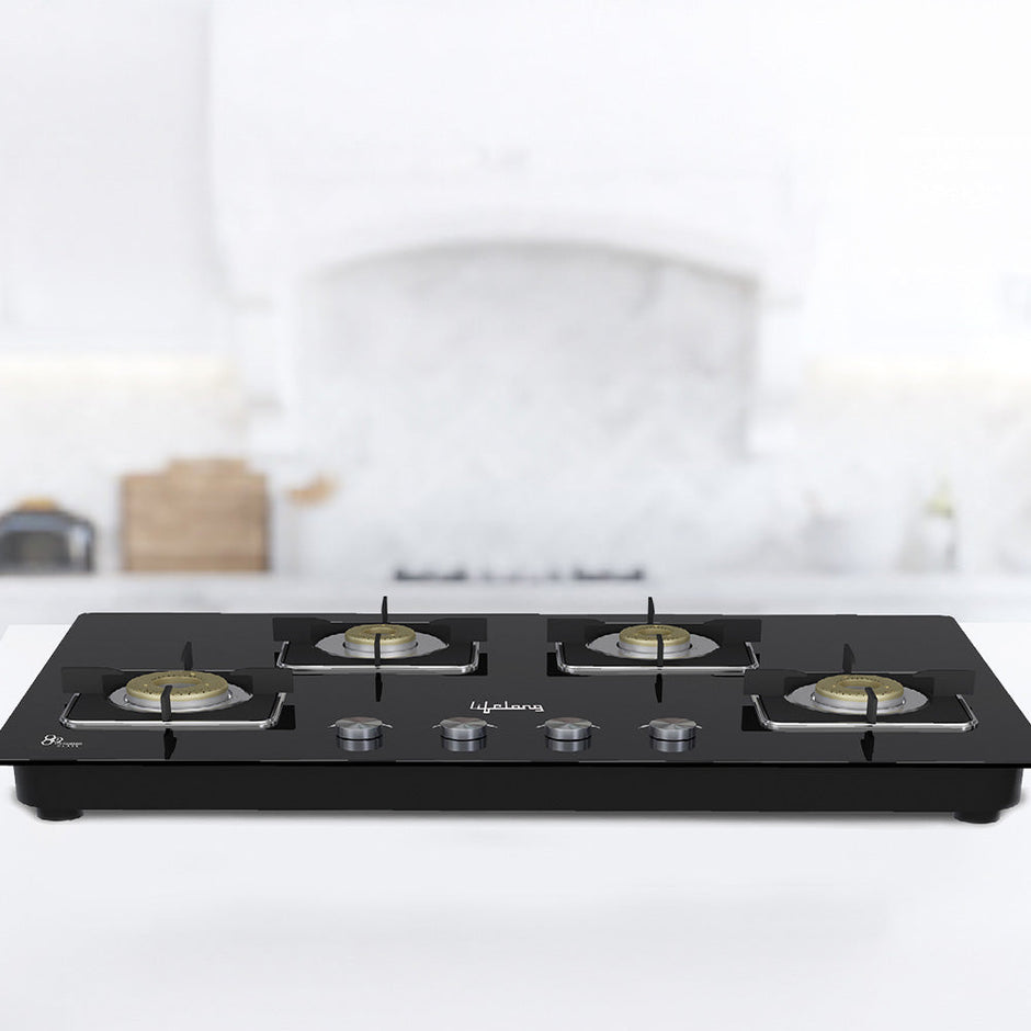 LLHT004 Lifelong Lexus Glass HobTop 4 Burner Gas Stove ( Black)