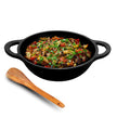 Lifelong Cast Iron Kadhai 20cm with Wooden Spatula