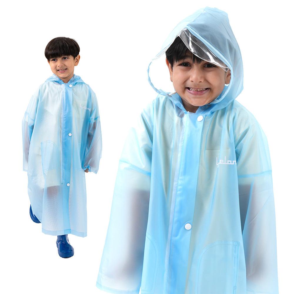 Lifelong Campaign Kids Plain Hooded Raincoat with School Bag & Side Pocket