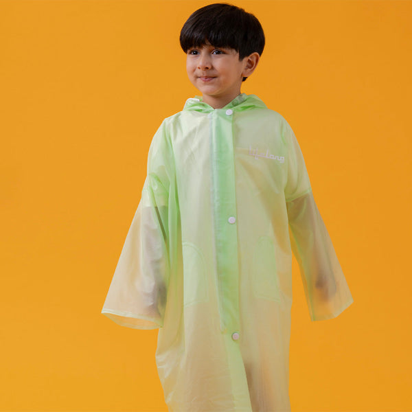 Campaign Kids Plain Hooded Raincoat with School Bag & Side Pocket