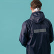 Lifelong Campaign Men's Polyester Waterproof Standard Length Raincoat Double Coating Reversible Rain Suit with Hood & Inner Mobile Pocket, Set of Top and Bottom, Size-L