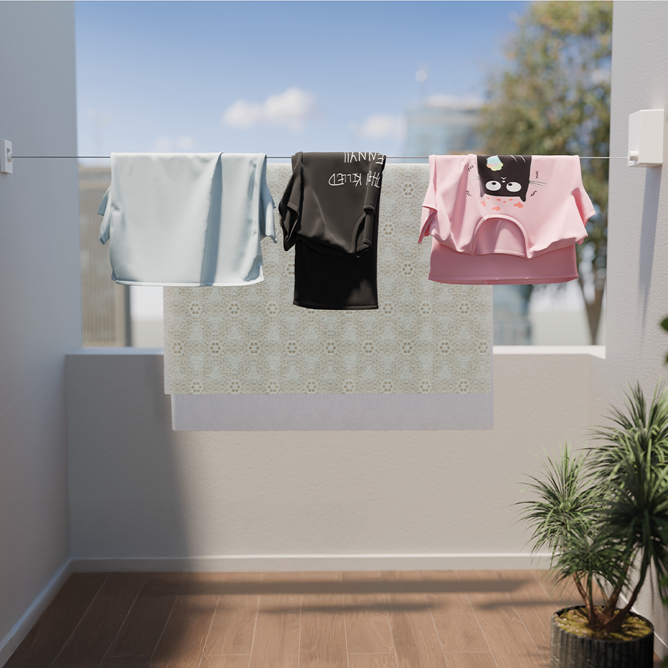 Lifelong Single Line Retractable Clothesline, Wall Mounted ABS case+Aluminum Dryer with Adjustable Stainless SteelÂ Rope