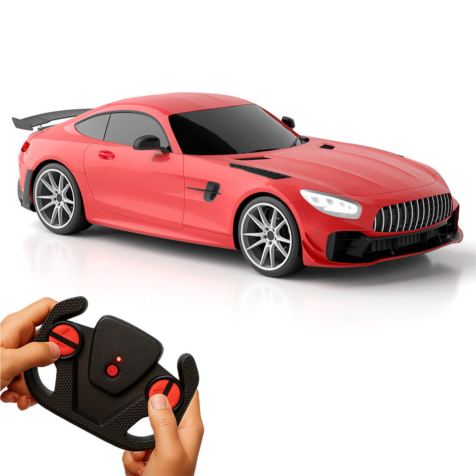 Lifelong Cuppy Rechargeable Remote Control Car for Kids – 2.4GHz RC Car with LED Headlights, Multi-Directional Movement, Type-C Charging & Anti-Skid Tyres (Red, BIS Certified, LLCRRC01)