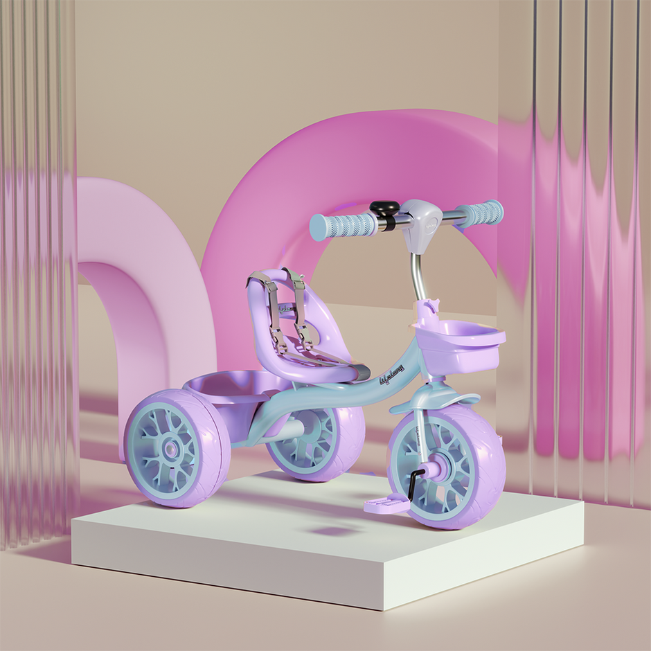 Kids Tricycle with EVA wheels (Green/Tan)