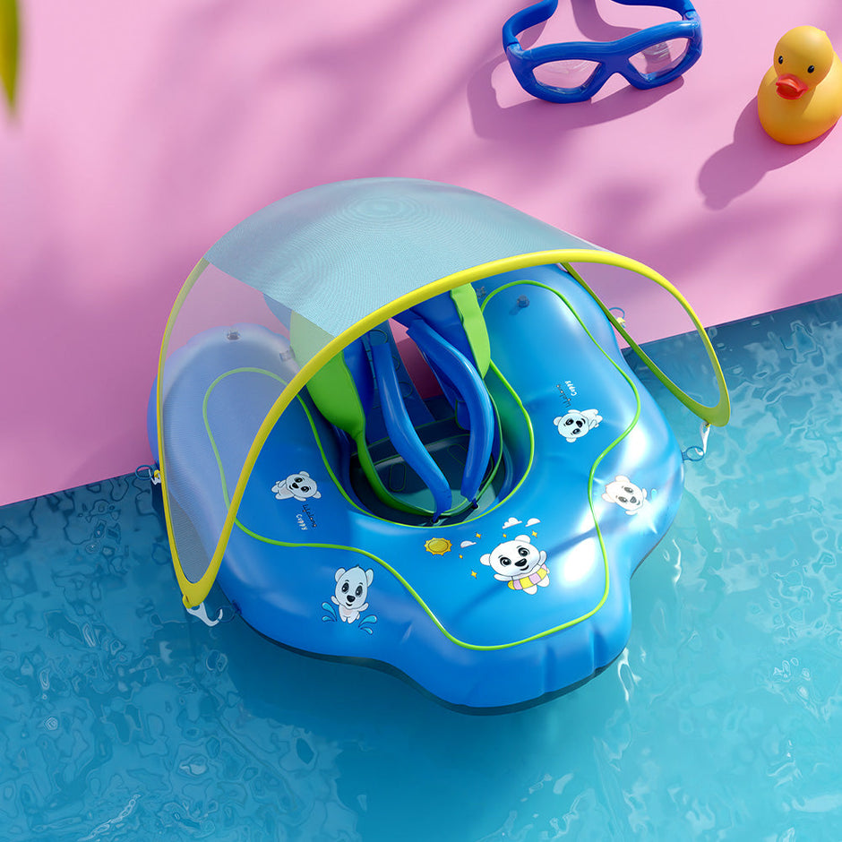 Lifelong Baby Swimming Float with Canopy & Safety Harness - Inflatable Pool Float for 6-24 Months