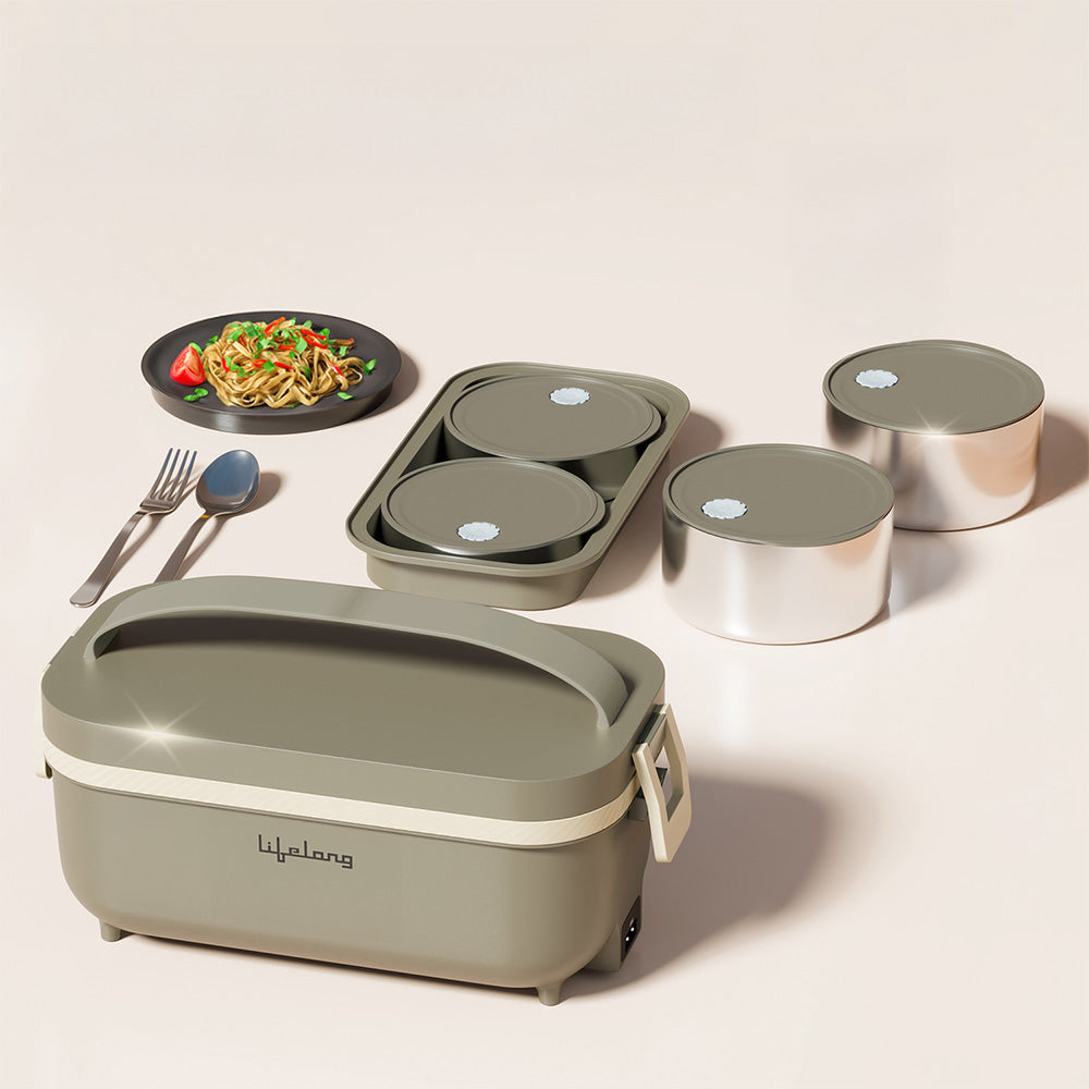 Lifelong Electric Lunch Box | Food Warmer | Set of 4 (2pcs 300ml + 2pcs 175ml) Retains Nutrients & Keeps Food Fres