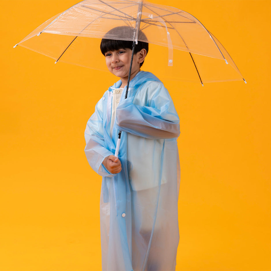 Lifelong Campaign Kids Plain Hooded Raincoat with School Bag & Side Pocket
