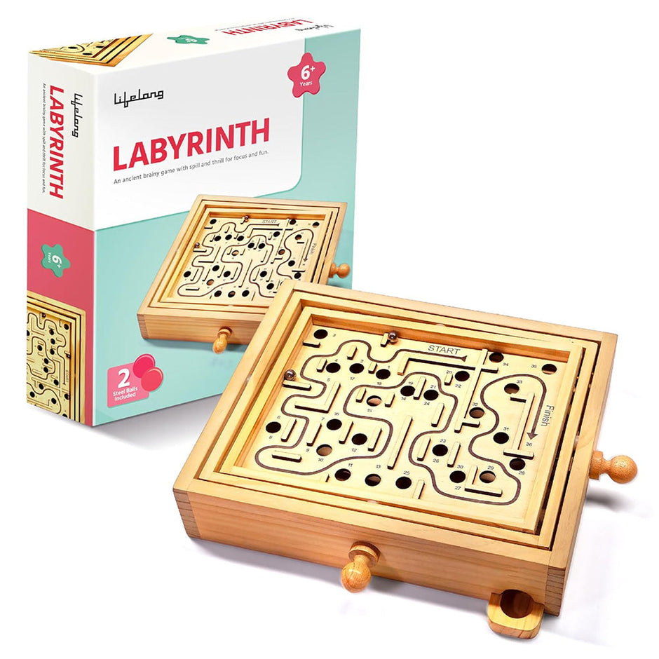 Lifelong lybrinth wooden board game l Indoor puzzle board game l